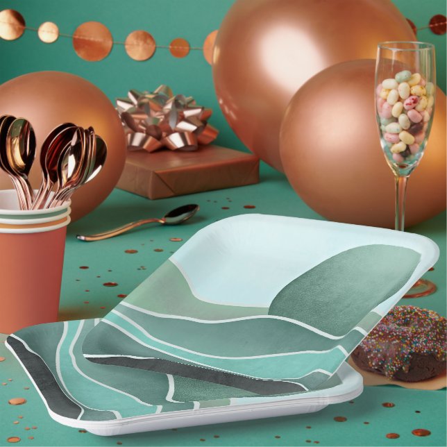 Boho mountain paper plates (Multi)