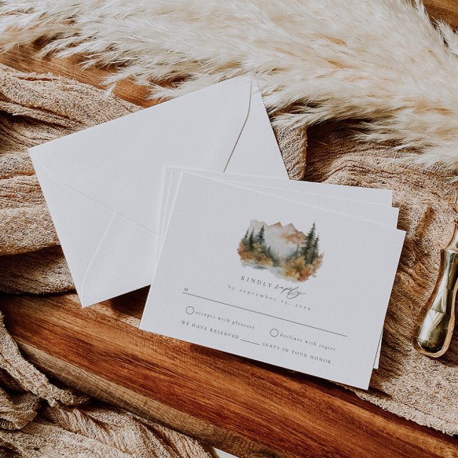 Boho Mountain Wedding RSVP Insert Card (Creator Uploaded)