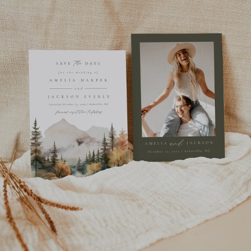 Boho Mountain Wedding Save The Date Invitation