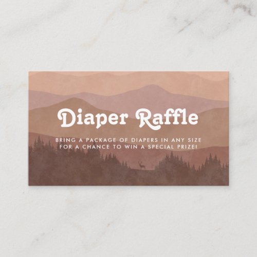 Boho Mountains Retro Pink Diaper Raffle Enclosure Card