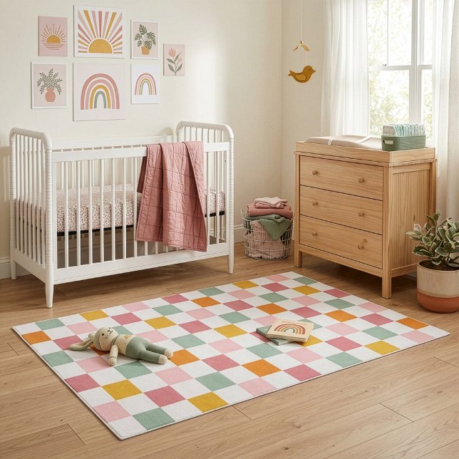 Boho Multicolor Checkerboard Rug (Creator Uploaded)