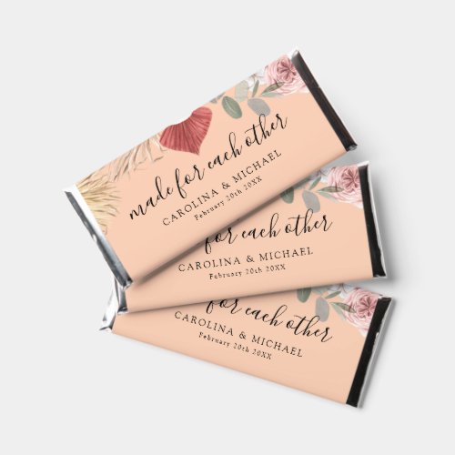 Boho Multicolor Floral Collage Caramel Hershey Bar Favors