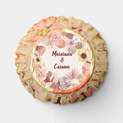 Boho Multicolor Floral Collage White  Reeses Peanut Butter Cups