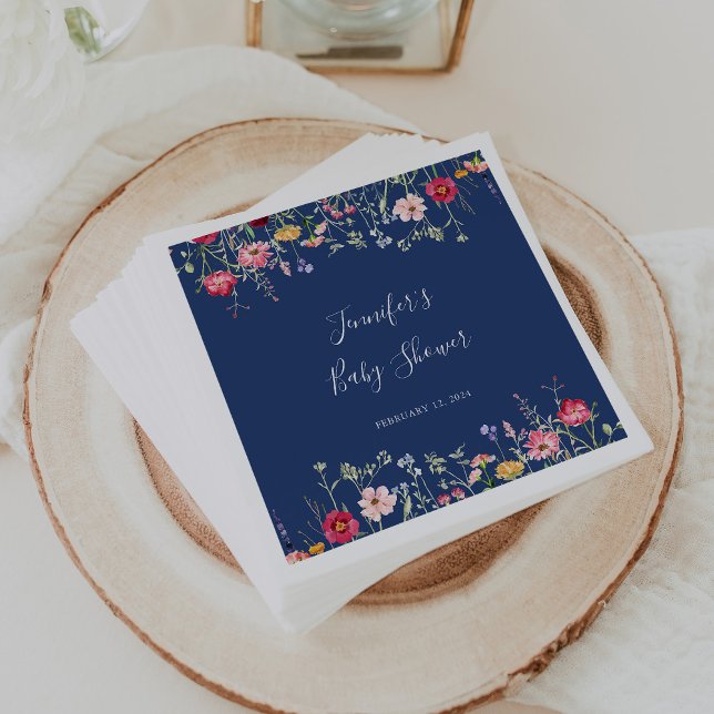 Boho Multicolor Wildflower Baby Shower Napkins (Creator Uploaded)