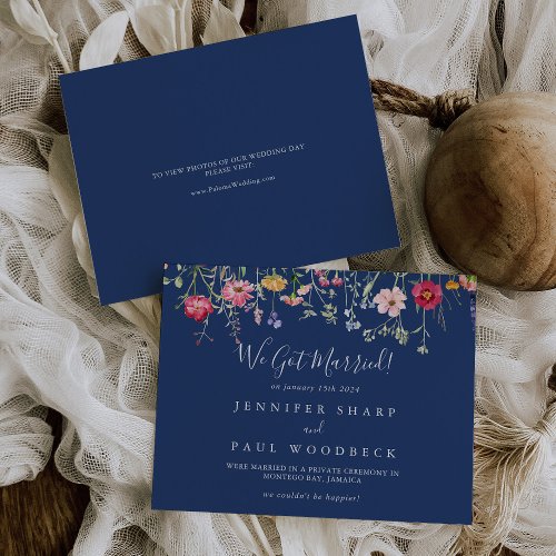 Boho Multicolor Wildflower Elopement Announcement