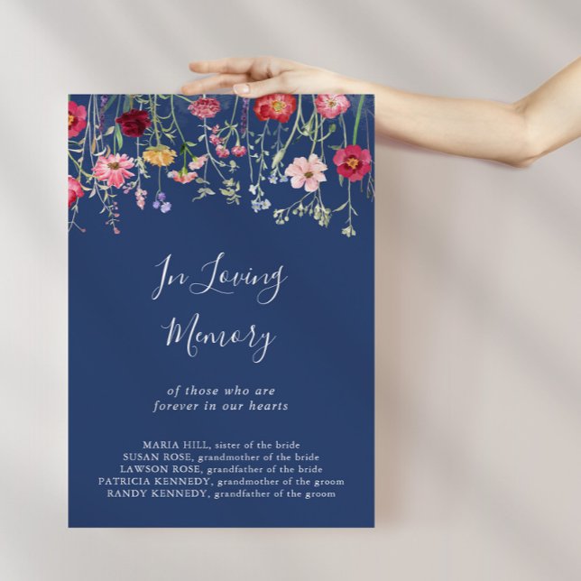 Boho Multicolor Wildflower In Loving Memory Sign (Creator Uploaded)