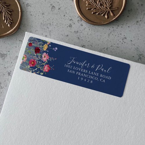 Boho Multicolor Wildflower Return Address Label