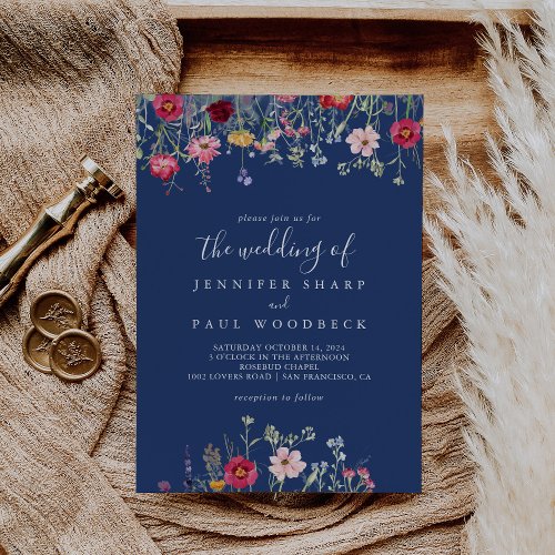 Boho Multicolor Wildflower The Wedding Of Invitation