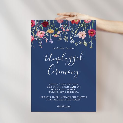 Boho Multicolor Wildflower Unplugged Ceremony  Poster