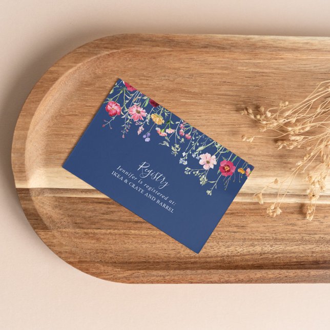 Boho Multicolor Wildflower Wedding Gift Registry Enclosure Card (Creator Uploaded)
