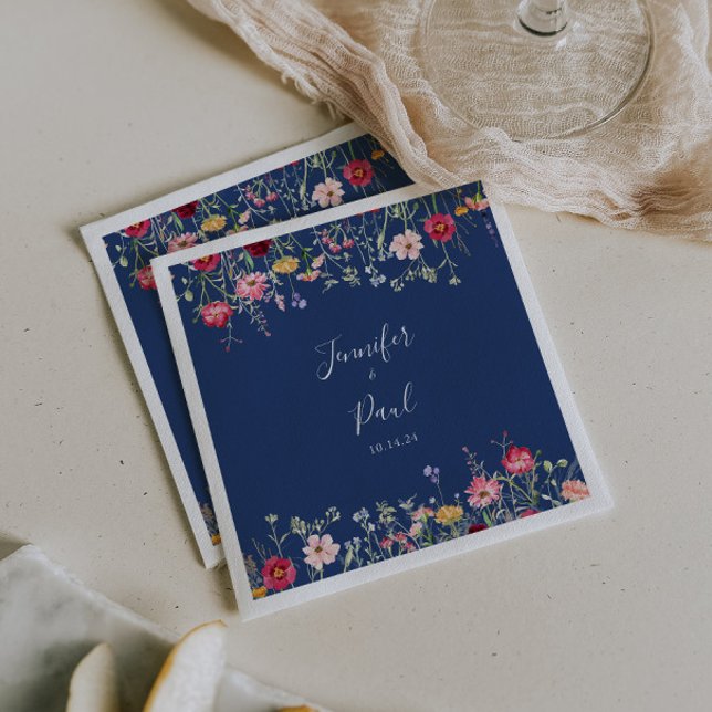 Boho Multicolor Wildflower Wedding Napkin (Creator Uploaded)