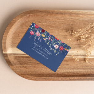 Boho Multicolor Wildflower Wedding Website Enclosure Card