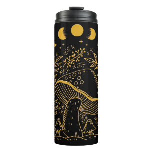 Boho Mushroom, Hippie Mushroom, Mystic Moon Thermal Tumbler