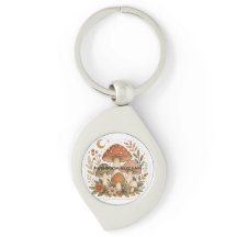 Boho Mushrooms Keychain
