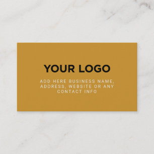 Boho Mustard Yellow   Simple Company Logo Business Card