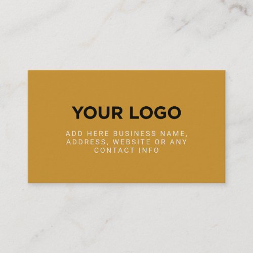 Boho Mustard Yellow  Simple Company Logo Business Card