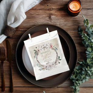 Boho Muted Fall Floral Bridal Shower Favor Bag