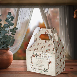 Boho Muted Fall Floral Bridal Shower Favor Boxes