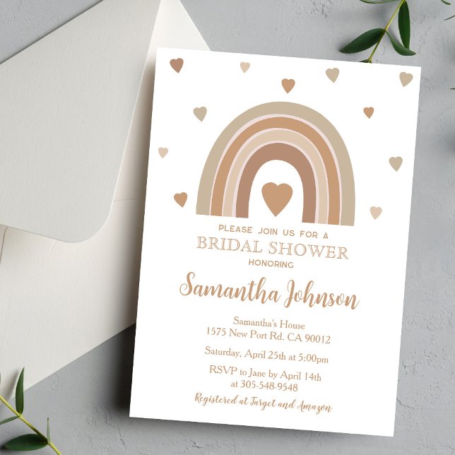 Boho Muted Rainbow Bridal Shower Invitation (Creator Uploaded)