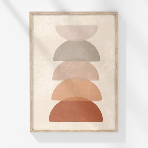 Boho Muted Terracotta Neutral Abstract Bowls Art Poster