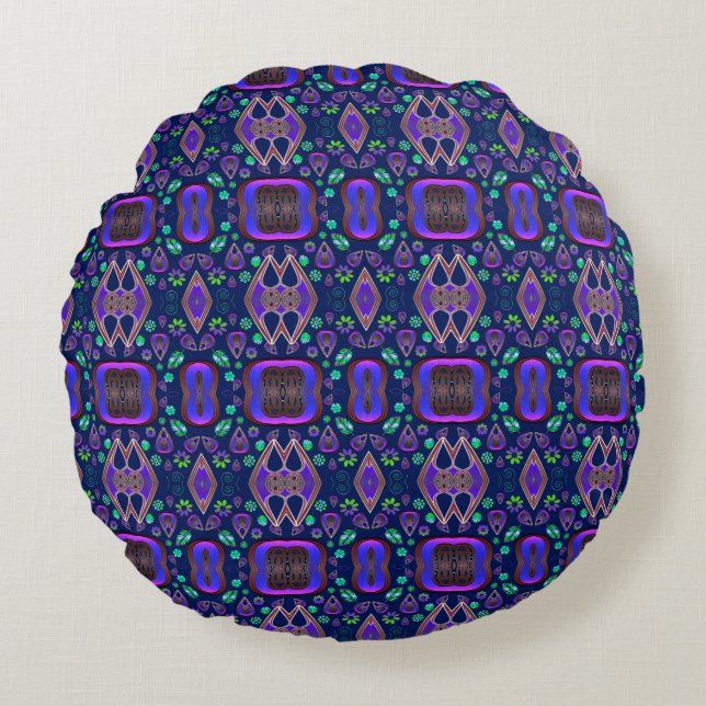Boho My Treasure 0 Pattern Round Pillow (Front)