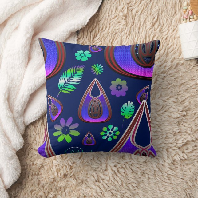 Boho My Treasure 0 Pattern Throw Pillow (Blanket)