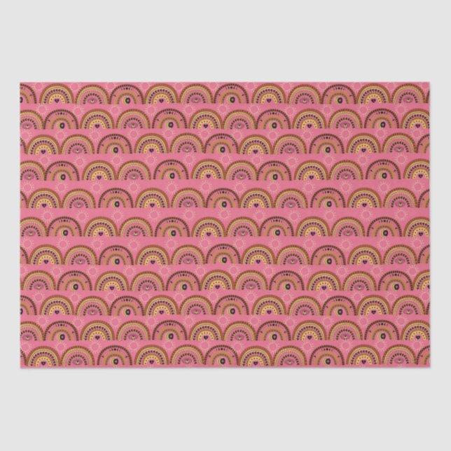 Boho Mystic Eye Rainbow Rose Background Tissue Paper (Front)