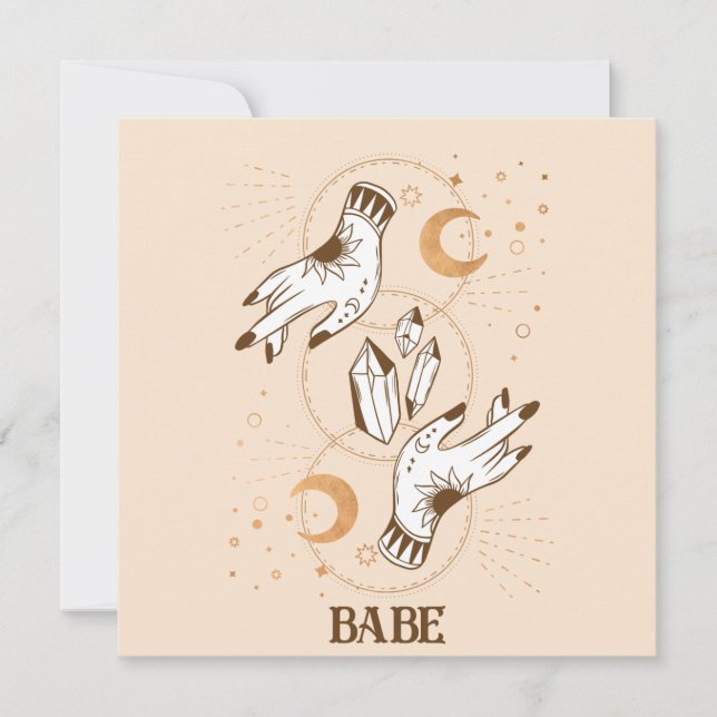 Boho Mystic Tarot Celestial Bachelorette    Invitation (Front)