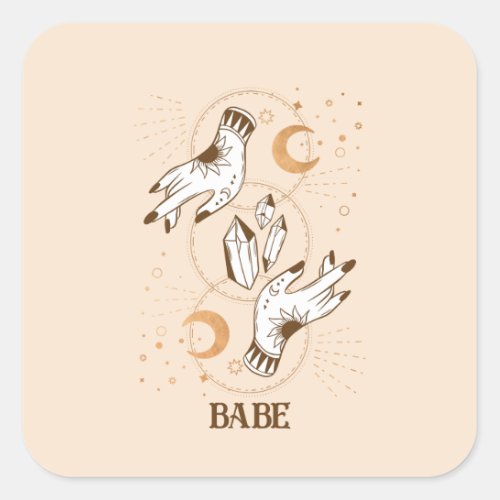 Boho Mystic Tarot Celestial Bachelorette   Square Sticker