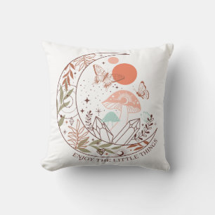 Boho Mystical Moon Throw Pillow