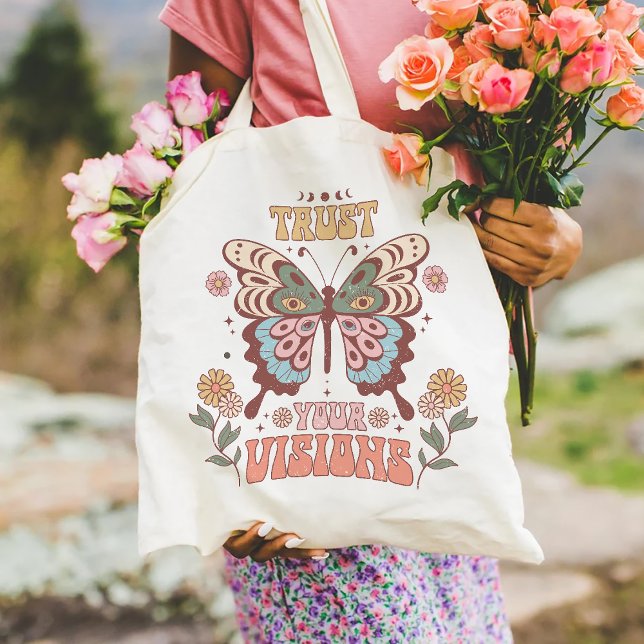 Boho Mystical Trust Your Visions Inspiration Tote Bag (Creator Uploaded)