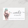 Boho nails green henna tattoos illustration business card