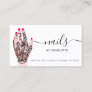 Boho nails technician henna tattoos illustration business card