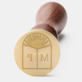 Boho Natural Dried Palm Frond leaf Arch Monogram Wax Seal Stamp (Front)