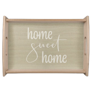 Boho natural home sweet home serving tray