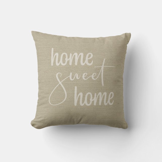 Boho natural home sweet home  throw pillow (Front)