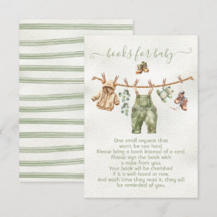 Boho Nature Baby Shower Clothesline books for baby Invitation