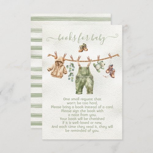 Boho Nature Baby Shower Clothesline books for baby Invitation