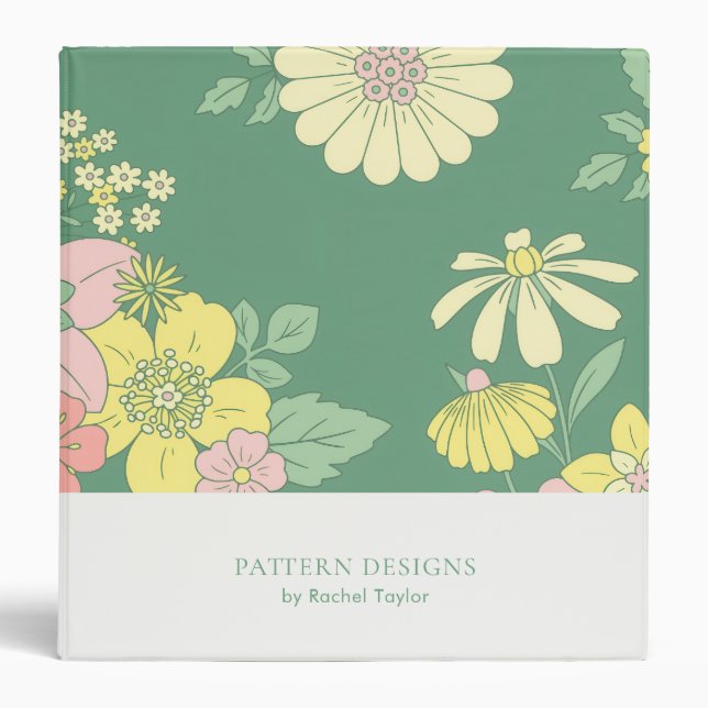 Boho Nature Floral  3 Ring Binder (Front)