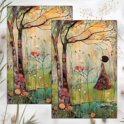 BOHO NATURE GIRL DECOUPAGE TISSUE PAPER