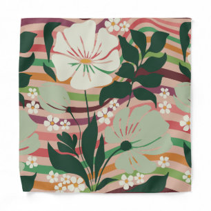 Boho nature lovers floral pattern bandana