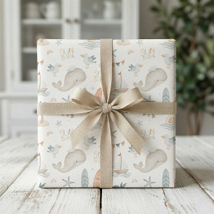 Boho Nautical Ocean Baby Shower Wrapping Paper