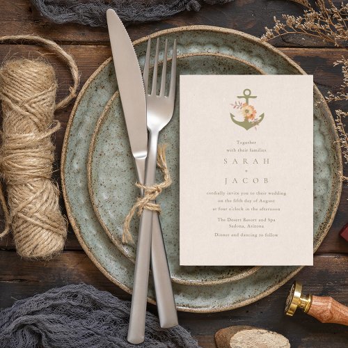 Boho Nautical Wedding Invitation