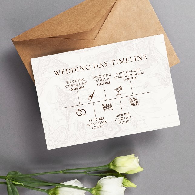 Boho Nautical Wedding Timeline Enclosure Card (Creator Uploaded)