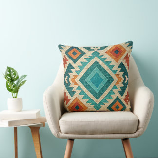 Boho Navajo Tribal Throw Pillow