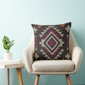 Boho Navajo Tribal Throw Pillow