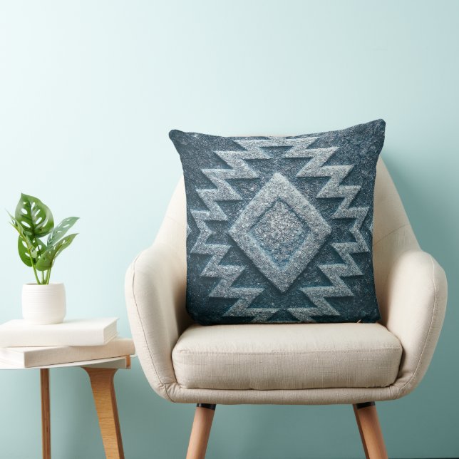 Boho Navajo Tribal Throw Pillow (Chair)