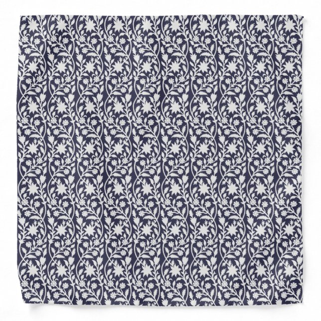 Boho navy floral  bandana (Front)