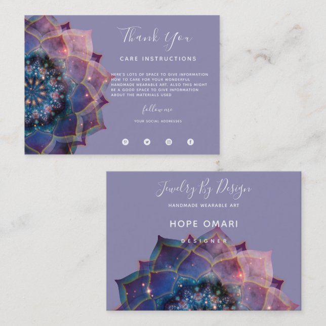 Boho Nebula Bloom Mandala  Business Card (Front/Back)