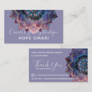 Boho Nebula Bloom Mandala Design Business Card